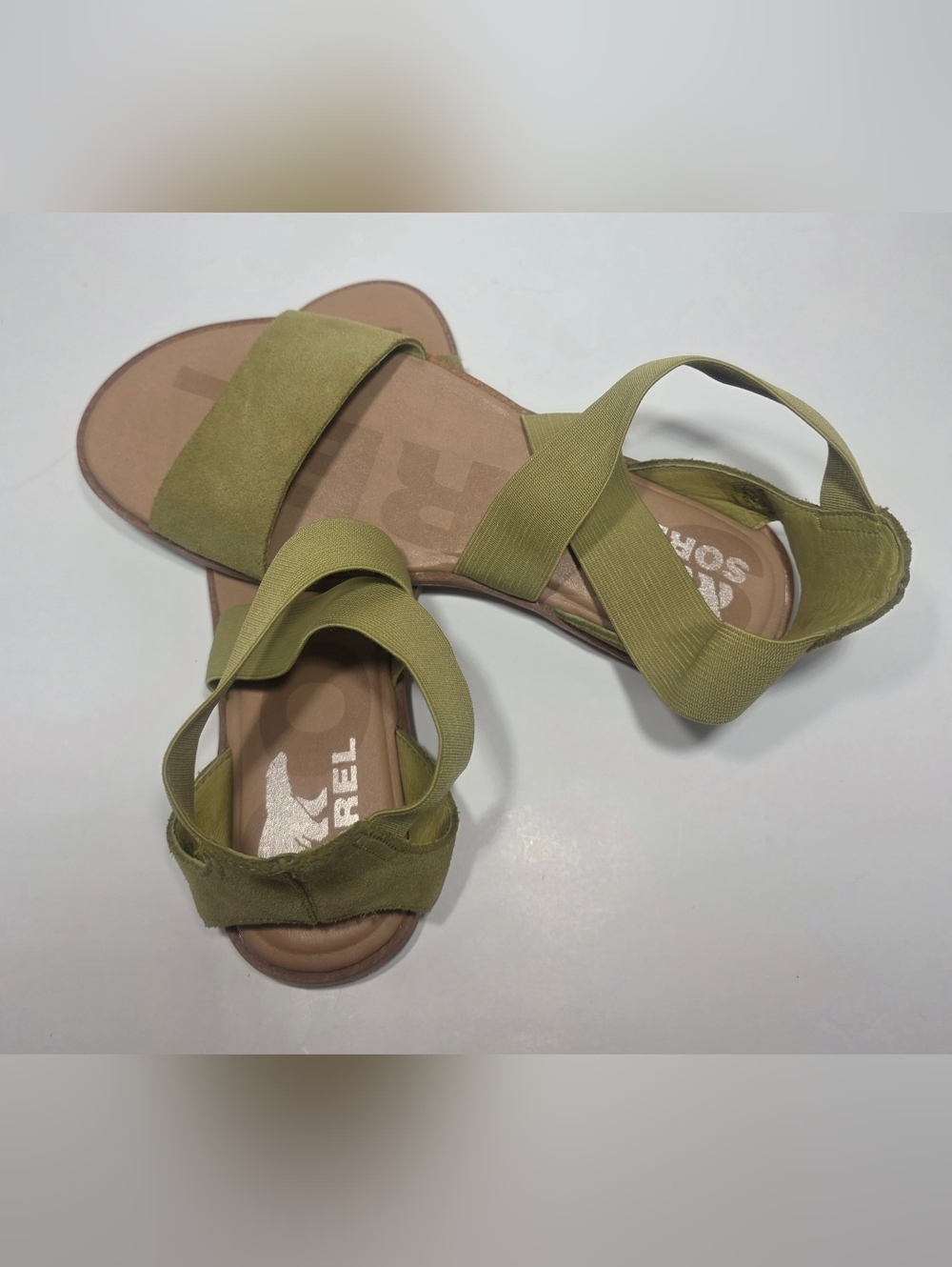 Sorel Women’s Sandals Green Elastic Strap Comfort Casual Size 6.5 - Picture 3 of 7